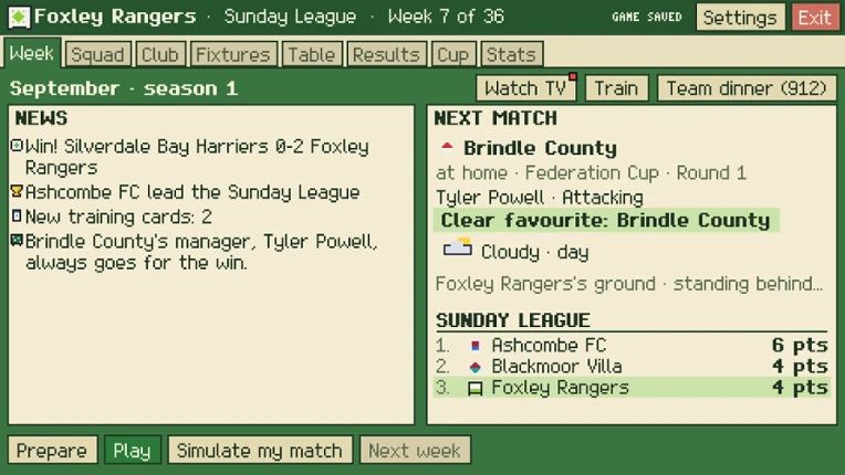 Tiny Club Manager screenshot