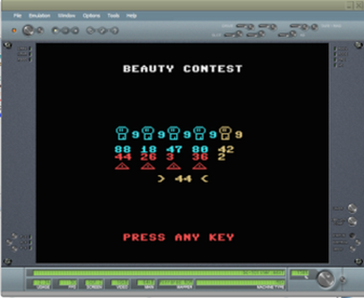 Beauty Contest (Atari 8 Bit, C64, Spectrum, Dragon, CoCo, CPC, MSX) by spotlessmind1975 screenshot