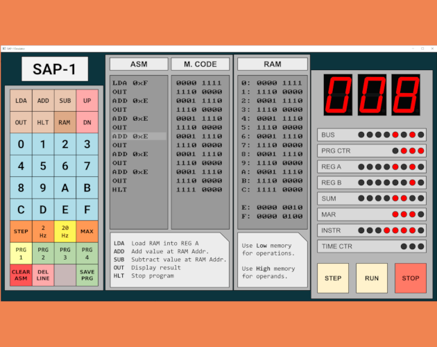 Games like SAP-1 Emulator: Assembly programming