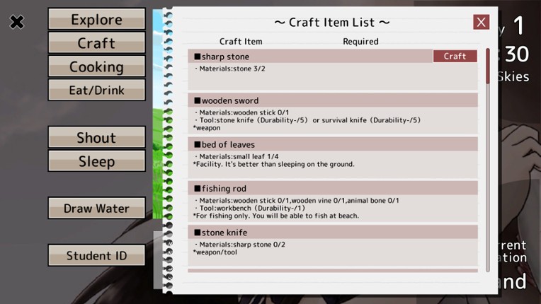 Long Black-Haired Schoolgirl Survival Simulation Game screenshot