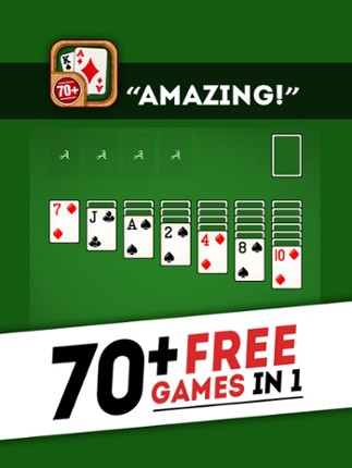 Solitaire 70+ Free Card Games in 1 Ultimate Classic Fun Pack : Spider, Klondike, FreeCell, Tri Peaks, Patience, and more for relaxing screenshot
