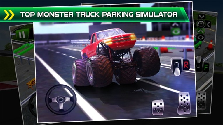 Monster Truck Parking Simulator - 3D Car Bus Driving & Racing Games screenshot