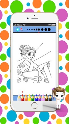 Cute Princess Drawing Coloring Book :  Caricature Art Ideas pages for kids screenshot