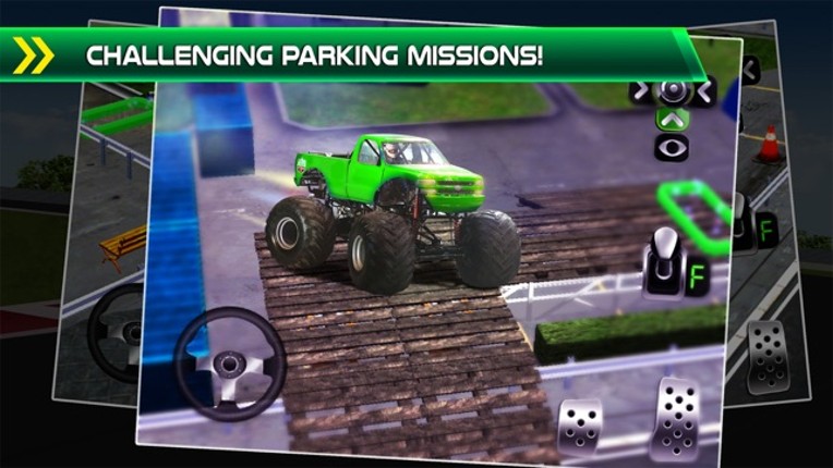 Monster Truck Parking Simulator - 3D Car Bus Driving & Racing Games screenshot