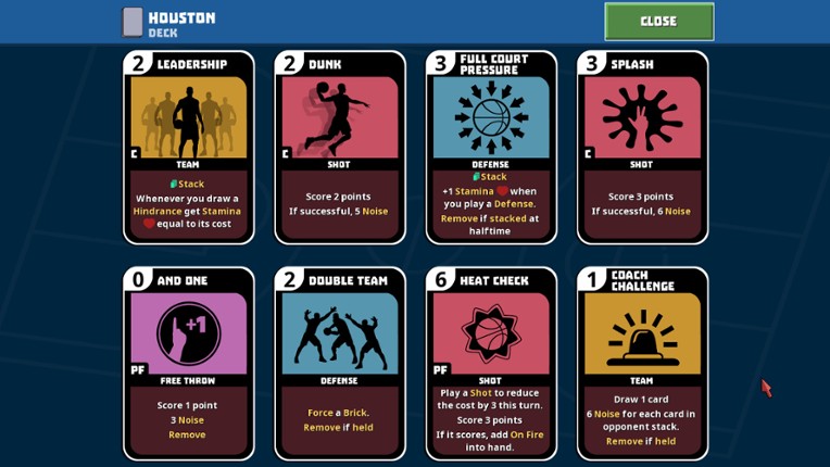 Clutchtime: Basketball Deckbuilder screenshot