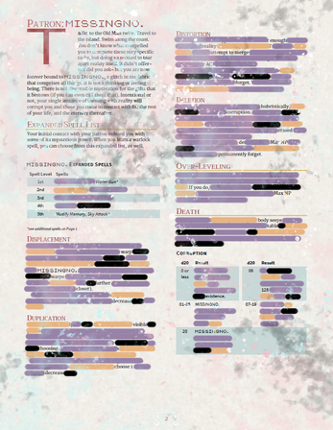 MISSINGNO. Warlock Patron Image