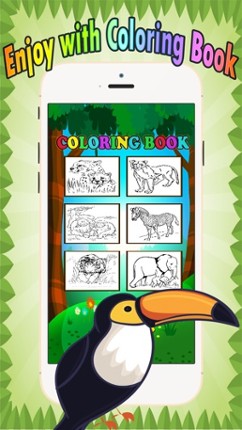 Wild animals Coloring Book: These cute zoo animal coloring pages provide learning skill games free for children and toddler any age screenshot