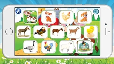 Farm Animals - Kids Learning Matching Game Image