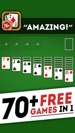 Solitaire 70+ Free Card Games in 1 Ultimate Classic Fun Pack : Spider, Klondike, FreeCell, Tri Peaks, Patience, and more for relaxing screenshot