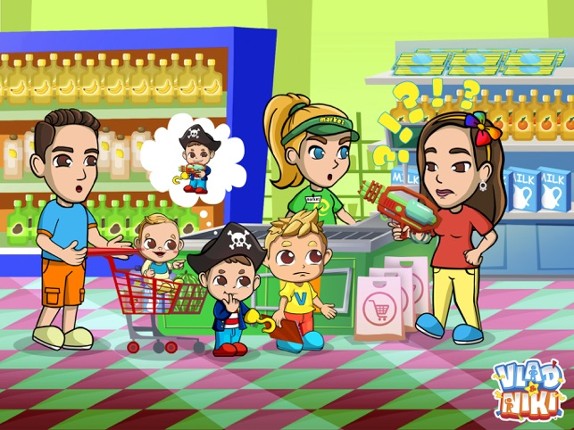 Vlad and Niki Supermarket game screenshot