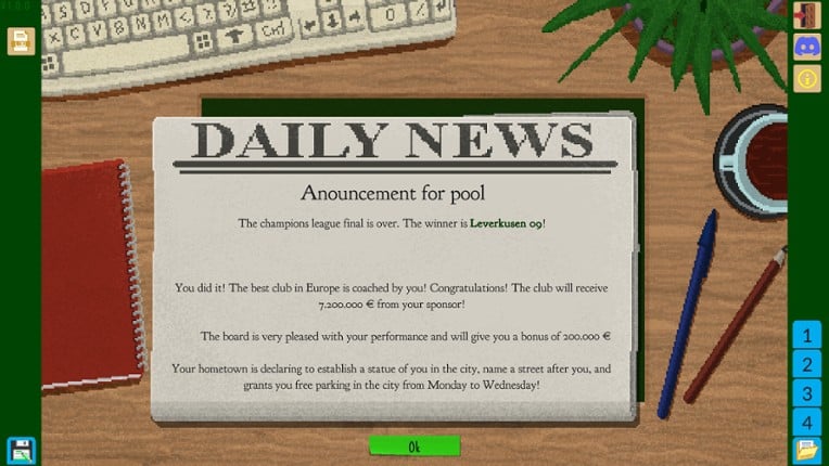 Boeckham's Football Manager screenshot