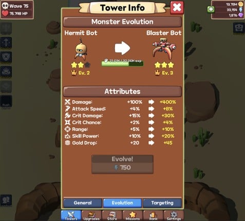 Idle Monster TD: Evolved screenshot