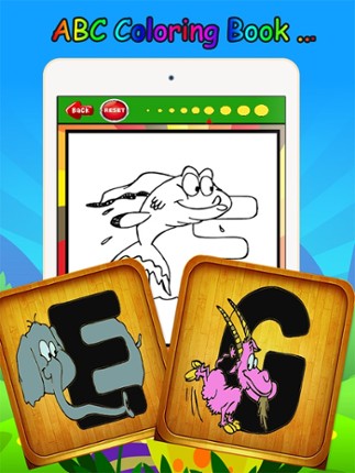 Kids ABC animals Cartoon words Coloring book page Image
