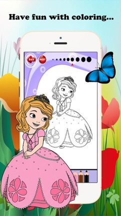 Princess Cartoon Paint and Coloring Book Learning Skill - Fun Games Free For Kids Image