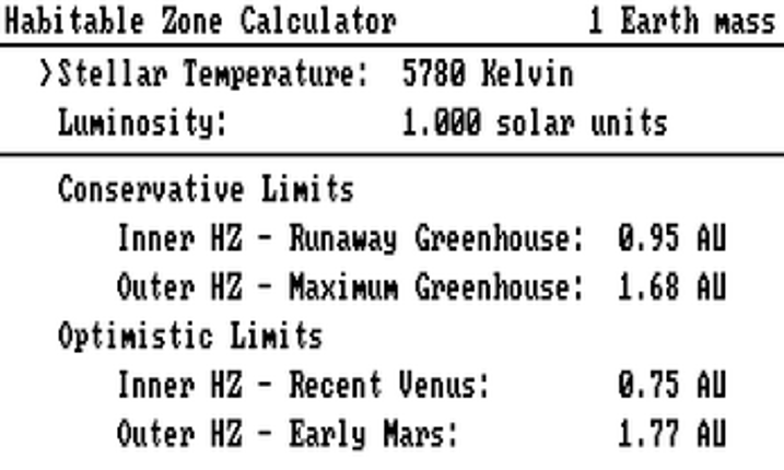 Habitable Zone Calculator for Playdate Image