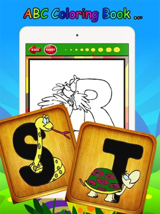 Kids ABC animals Cartoon words Coloring book page screenshot