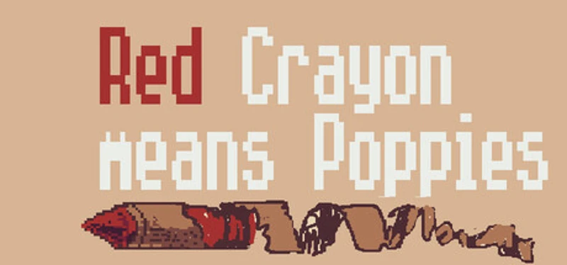 Red Crayon means Poppies Image