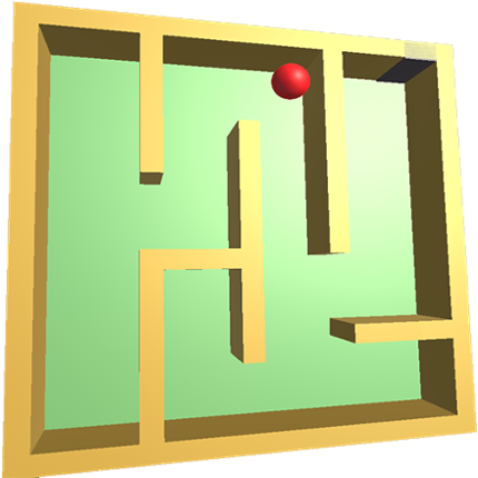 Red Ball in Labyrinth 3D Image