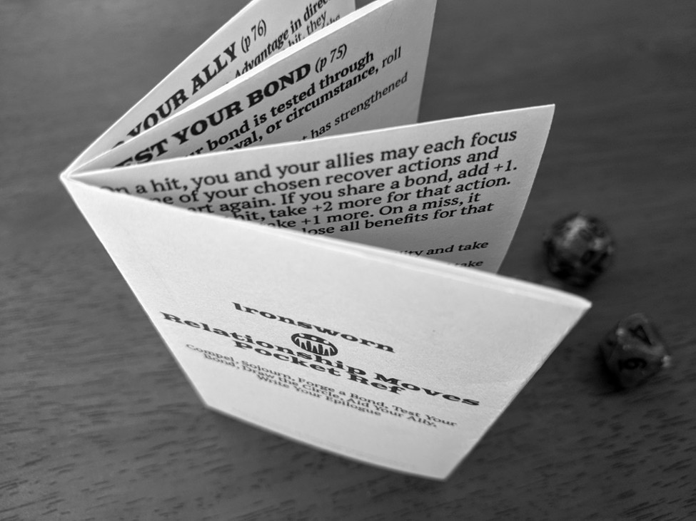 Games like Ironsworn Pocket Refs