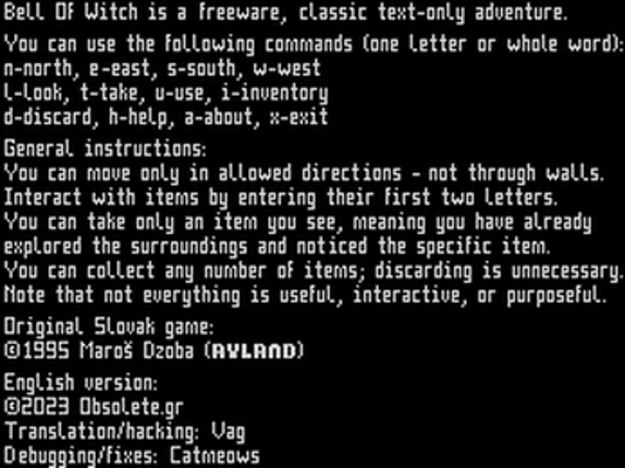 Bell Of Witch English translation/hack screenshot