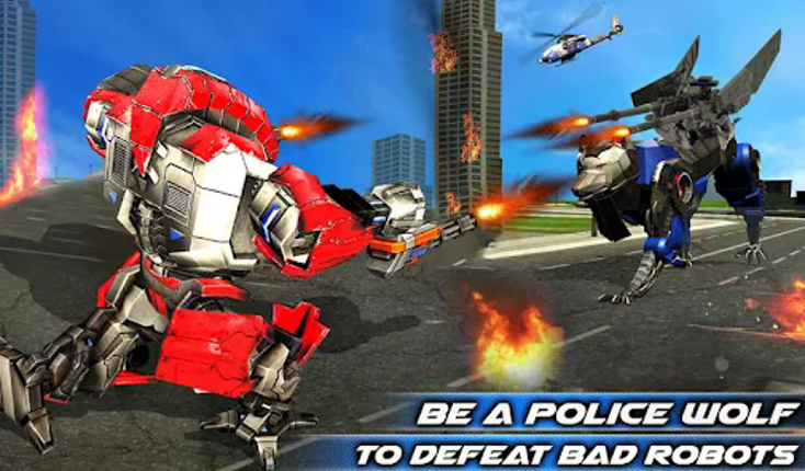 Wolf Robot Police Copter Games screenshot