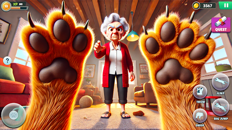 Bad Cat Chaos: Prank Gran Sim screenshot