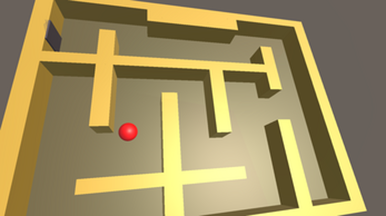 Red Ball in Labyrinth 3D Image