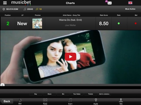 Musicbet screenshot