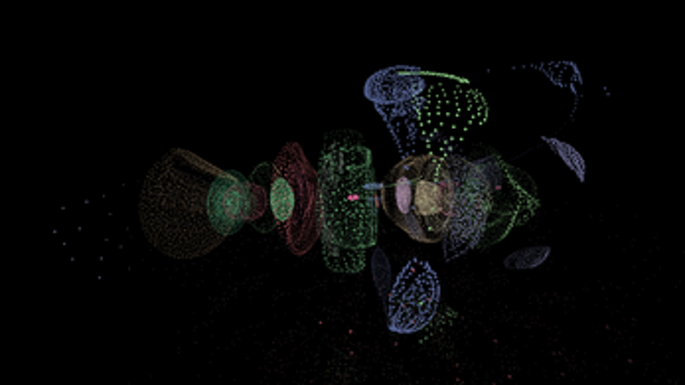 Particle life 3D, 4D screenshot