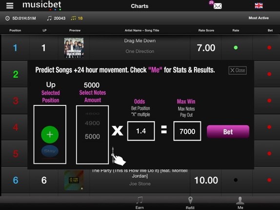 Musicbet screenshot