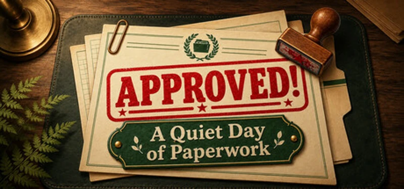 Approved! A Quiet Day of Paperwork Image