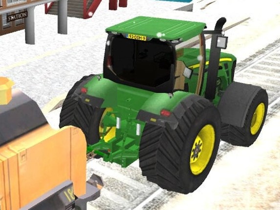 Chained Tractor Towing Train Image
