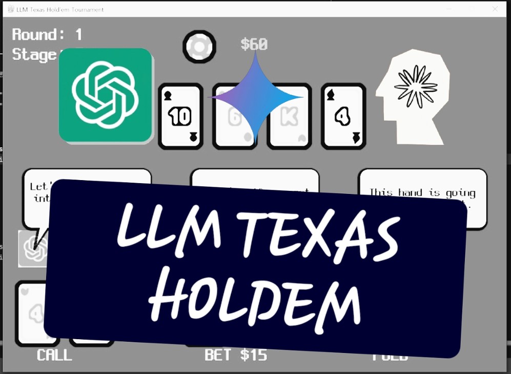 Games like Texas Holdem with LLMs