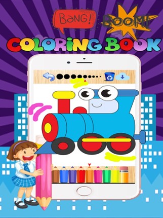 Vehicle color book free crayon games for toddler 2 screenshot