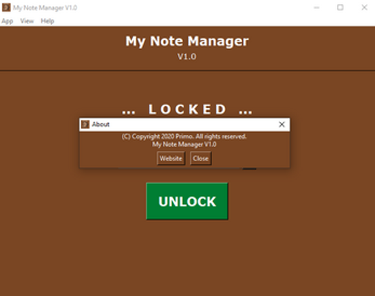 My Note Manager - Desktop Application screenshot
