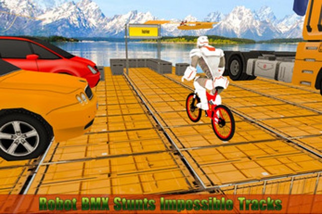Impossible Bmx Robot Bicycle Vertical Ramp Image