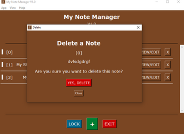 My Note Manager - Desktop Application Image