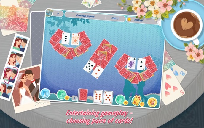 Solitaire: Match 2 Cards. Valentine's Day Free. Matching Card Game screenshot