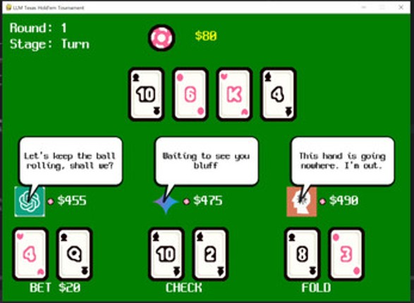 Texas Holdem with LLMs screenshot