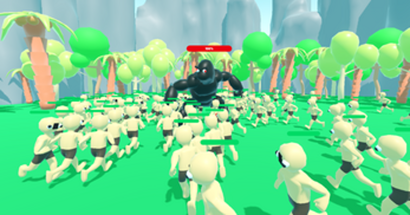 100 Men VS 1 Gorilla Image