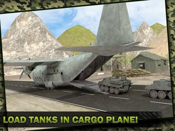 Army Cargo Plane Flight Simulator: Transport War Tank in Battle-Field Image