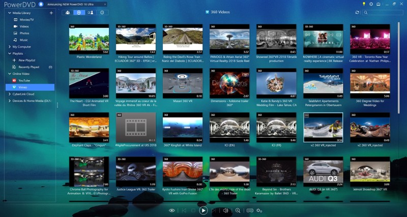 CyberLink PowerDVD 18 Ultra - Media player, video player, 4k media player, 360 video screenshot