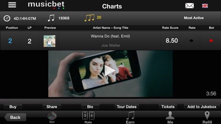 Musicbet screenshot