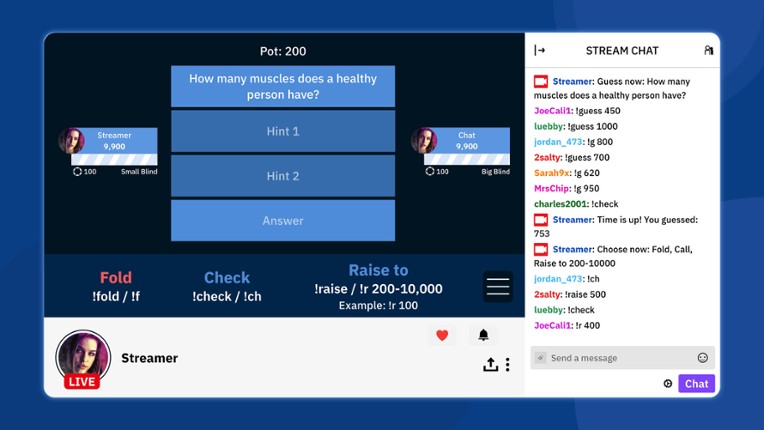 QuizPoker: Mix of Quiz and Poker screenshot