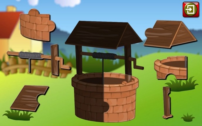 Kids Farm and Animal Jigsaw Puzzle - educational young childrens game for preschool and toddlers Image