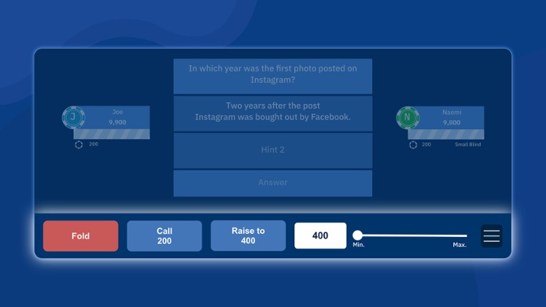 QuizPoker: Mix of Quiz and Poker screenshot