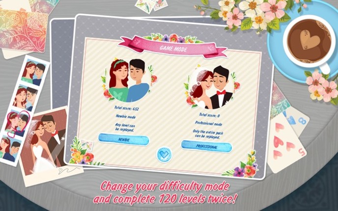 Solitaire: Match 2 Cards. Valentine's Day Free. Matching Card Game Image