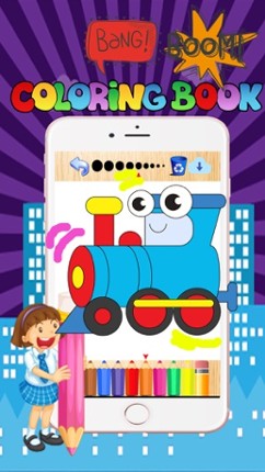 Vehicle color book free crayon games for toddler 2 screenshot