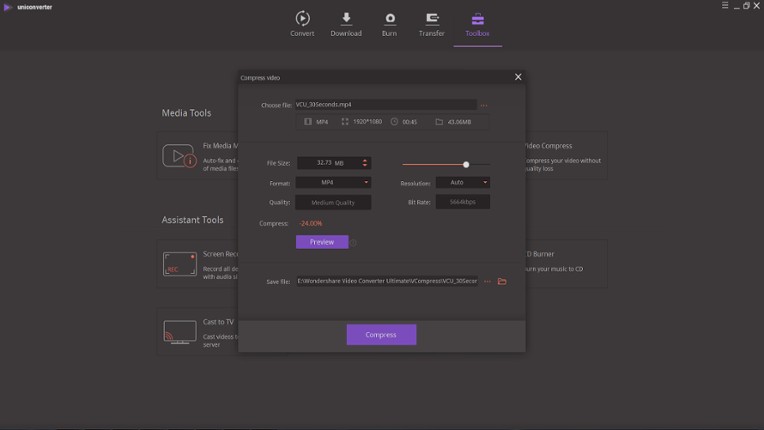 Wondershare Uniconverter-Video Converter, Video Editor, Video Compressor, Video Recorder, DVD Burner Image