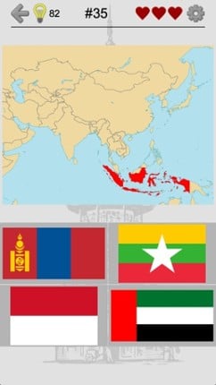 Asian Countries &amp; Middle East - Flags and Capitals screenshot